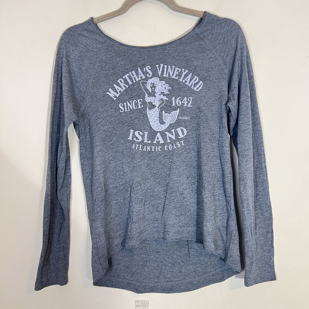 Kavio! Y2K Gray Martha’s Vineyard Long Sleeve Top Women's Small Preppy